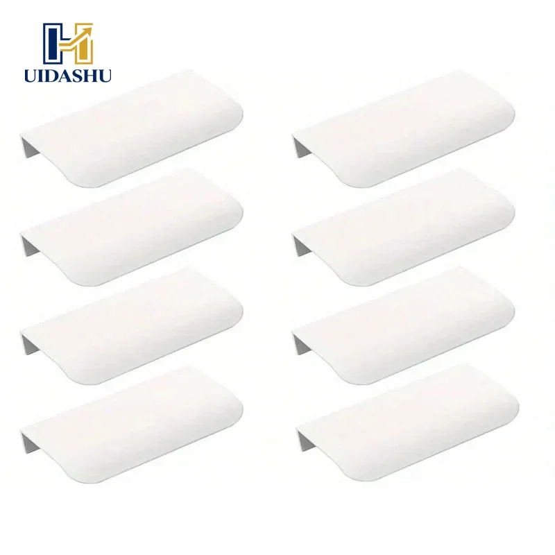 8-Pack Finger Pulls, Metal Concealed Drawer Handles, Modern Style Cabinet Hardware for Wardrobe and Drawers, 8cm -