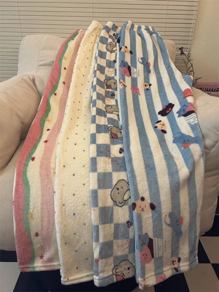 بنطلون بيجامة نسائي دافئ من الصوف المرجاني، بنطلون طويل رقيق للراحة المنزلية، ملابس منزلية شتوية، مادة داخلية من البوليستر، ن...