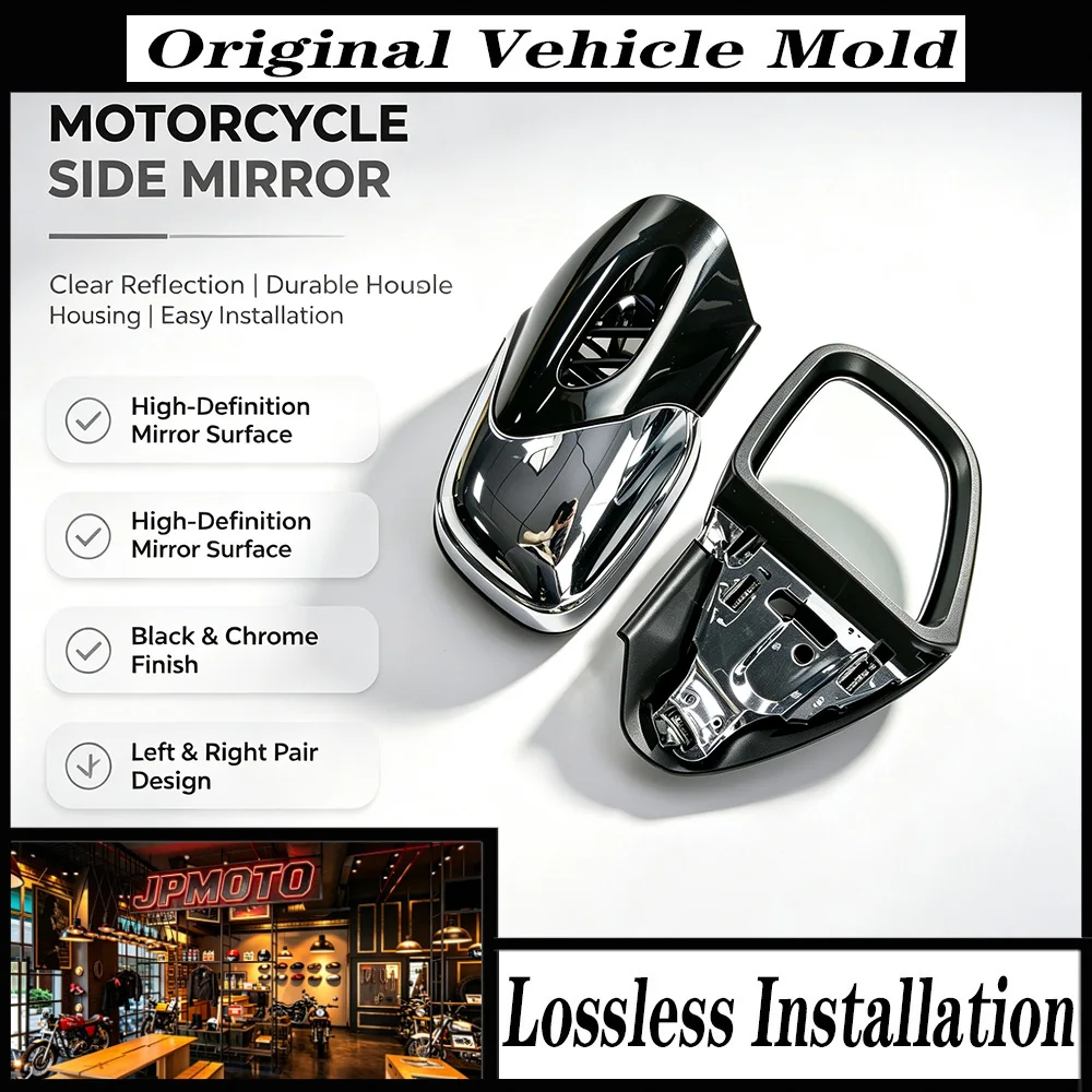 For BMW K1200 K1200LT K1200M K 1200 LT K 1200 M 1999-2008 Motorcycle Rearview Side Mirror ABS Chrome Black Pair Accessories Kit