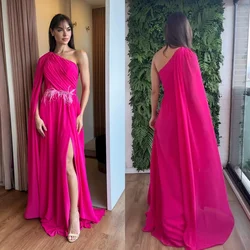 Vestidos formales de estilo moderno con un solo hombro, corte en A, plumas con lentejuelas, hasta el suelo, gasa, vestidos para ocasiones a medida, noche