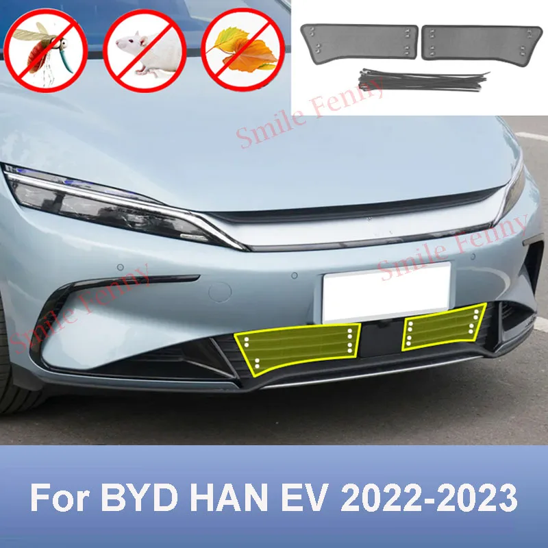 For BYD HAN EV 2022 2023 Car Radiator Protective Cover Water Tank Anti-insect Mesh Grille Front Middle Grill Insect Net