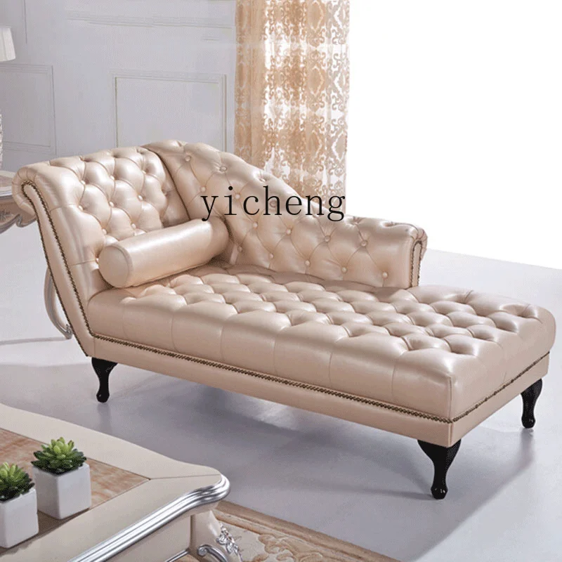 ZK leather chaise longue sofa living room bedroom chaise longue lounge chair leisure balcony chaise longue sofa