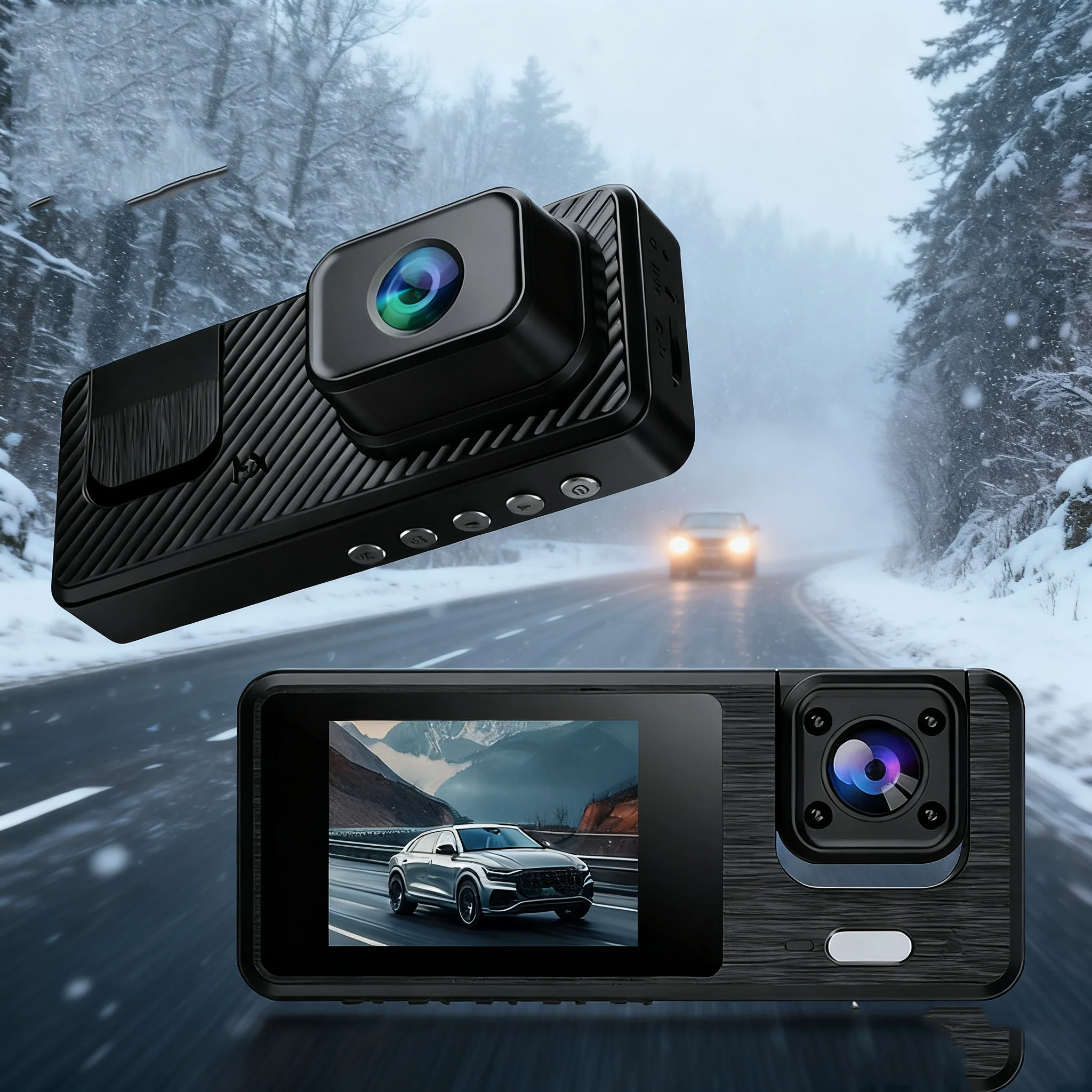 

Channel Battery Powered Dash Cam 1080P Monitor WIFI Infrared Night Vision Front Rear Reversing Image For Truck Taxi