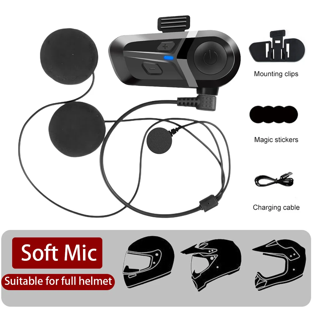 Waterdichte Motorhelm Headset Draadloos handsfree bellen Telefoon Oortelefoon Muziekspeler voor Moto Helm BT 5.3