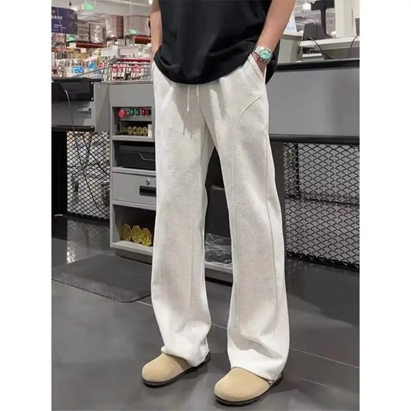 

New Summer Wrinkle-Free American-Style Slash-Cut Flared Pants, Versatile Thin Ice-Feel Casual Pants for Height and Slimming Effe