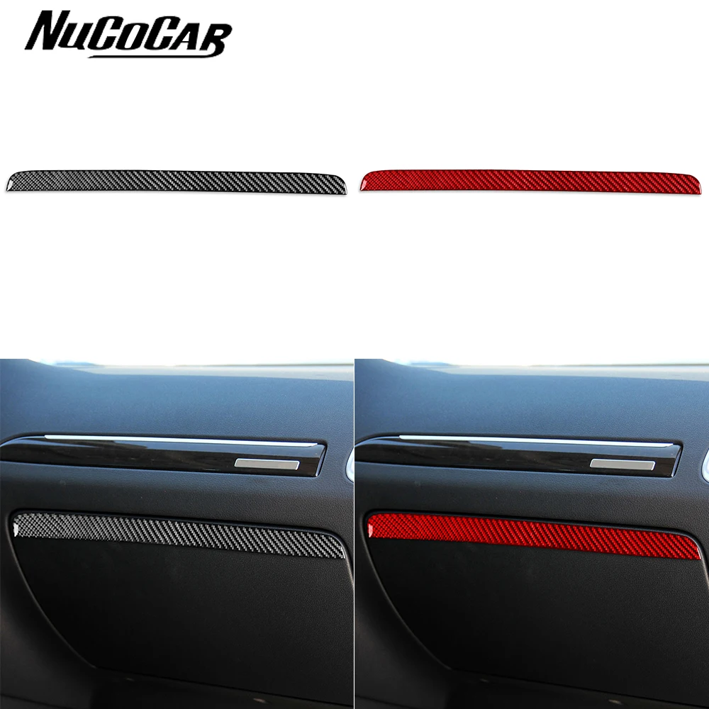 

For Audi Q7 2007-2015 Carbon Fiber Co-pilot instrument glove box Panel Trim strip Car Interior Accessories Decorative Stickers