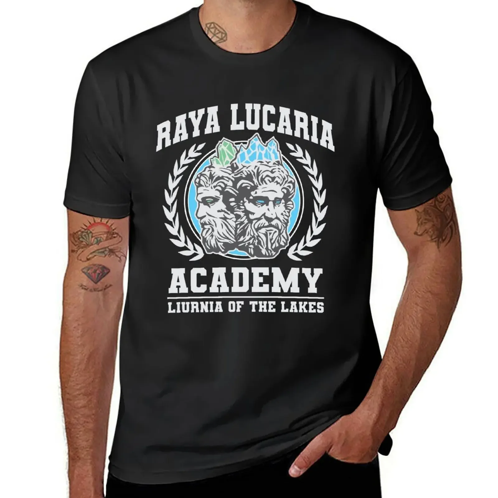 

Raya Lucaria Academy School T-Shirt custom shirt customs design your own vintage t shirts Men's cotton t-shirt