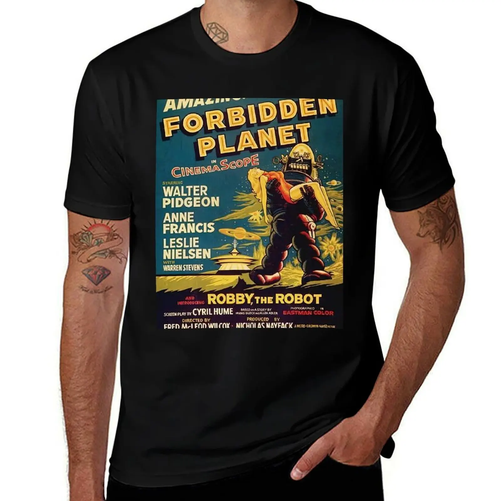 

Forbidden Planet 1956 Science Fiction Sci Fi Poster Ad Gift T-Shirt vintage graphic tee mens t shirts casual stylish