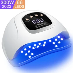 Lampada a LED UV per asciuga unghie Manicure con cavo da 1m lampada per asciugare le unghie 66LED vernice Gel UV con Display LCD lampada UV per Manicure