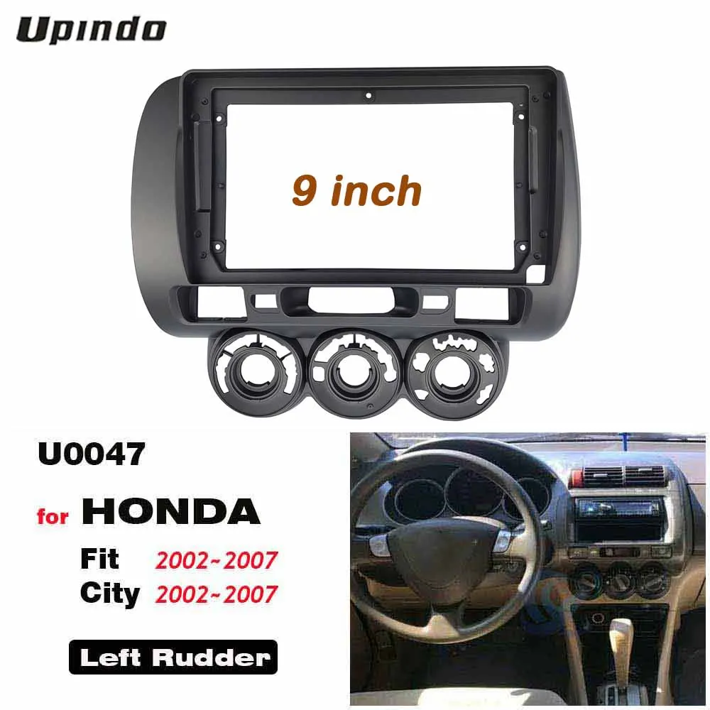 

Для Honda Fit City 2002+ 2 Din 9-дюймовая лицевая панель Рамка Автомобильный радиоприемник Мультимедийная GPS-навигация ABS + ПК Пластиковый комплект для установки приборной панели