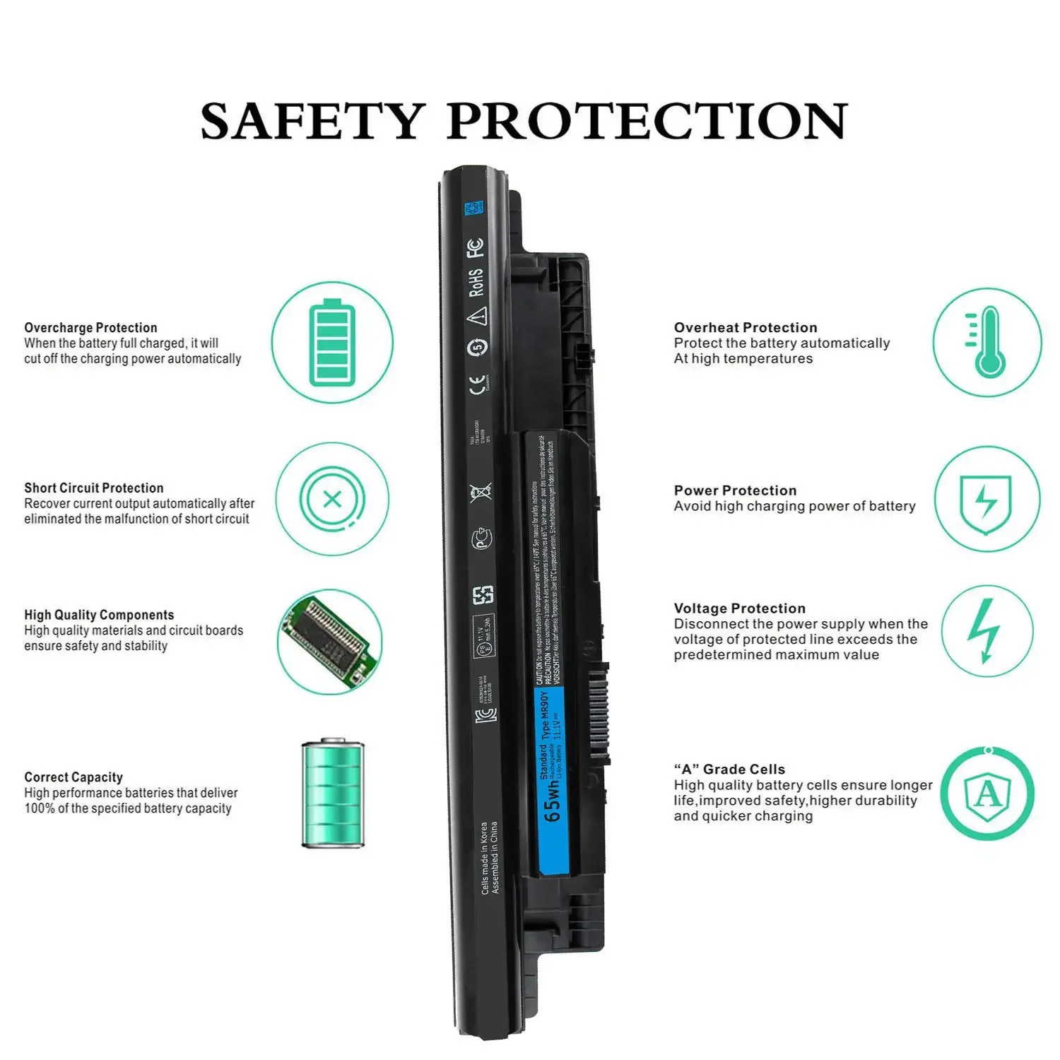 XCMRD MR90Y Laptop Battery for DELL Inspiron 3421 3721 5421 5521 5721 3521 5537