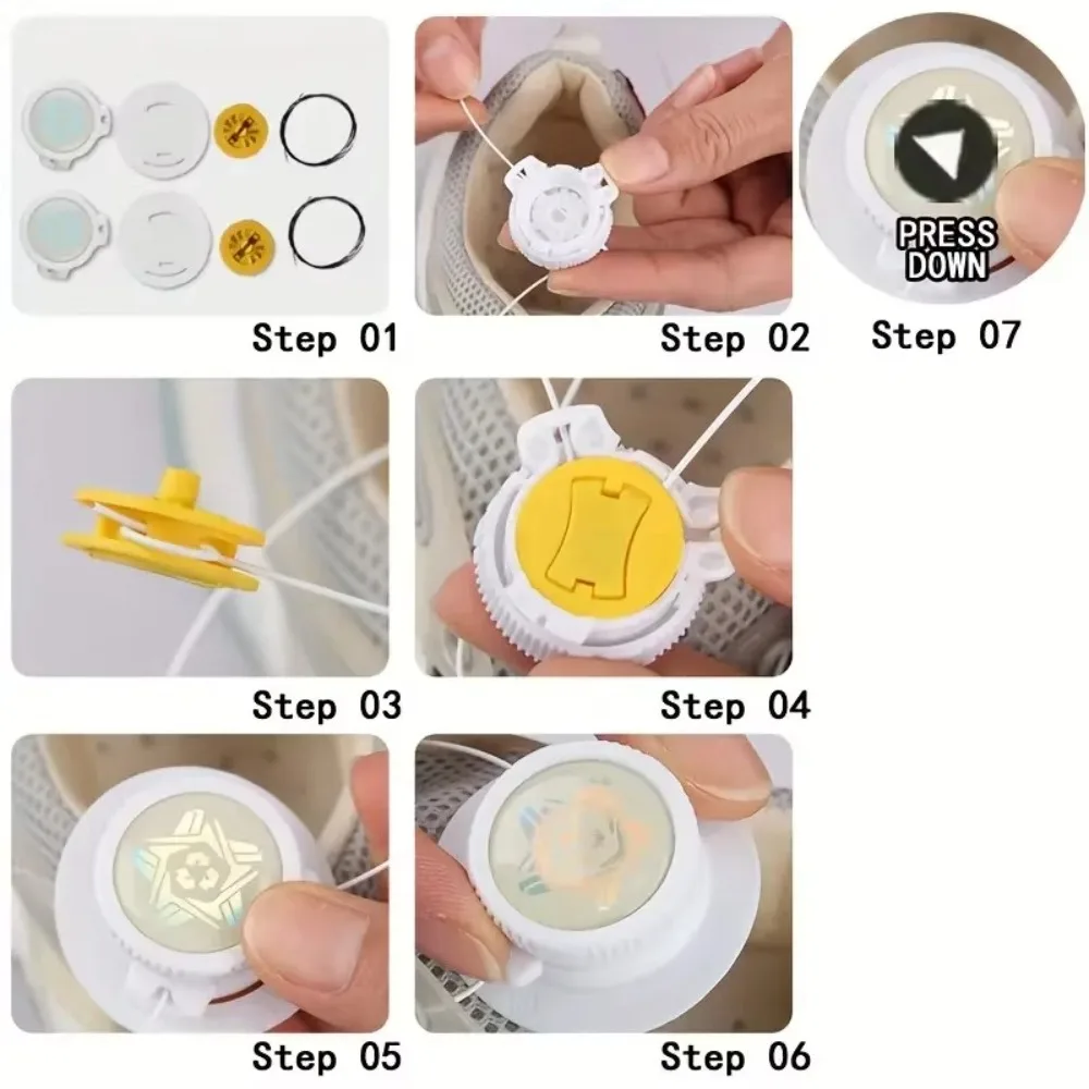 1 زوج الترفيه الأسلاك المعدنية التلقائي مشبك حبل سهلة التركيب قطب قفل سريع Shoestrings حذاء رياضة أربطة الحذاء الرجال والنساء