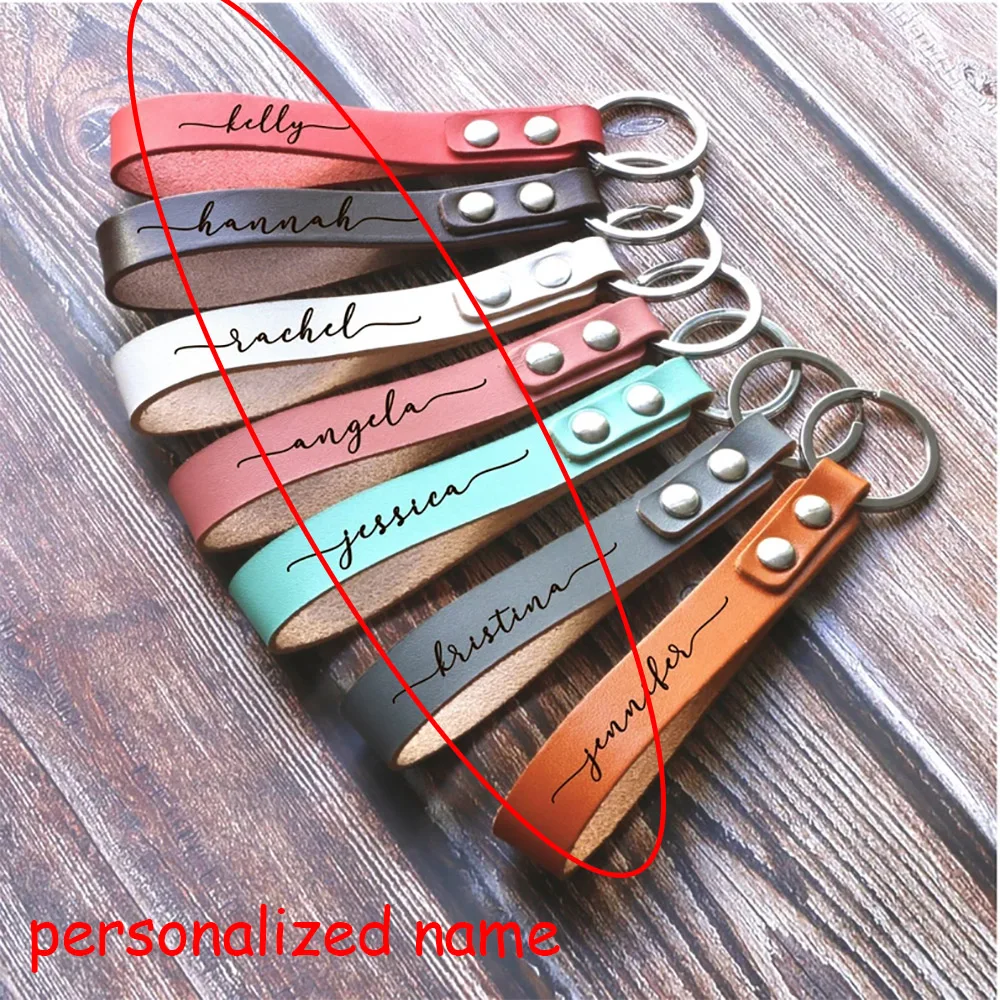 1 pcs personalized name wedding decoration engagement Bridesmaid keychain Holiday Gift Leather proposal for party supplies favor