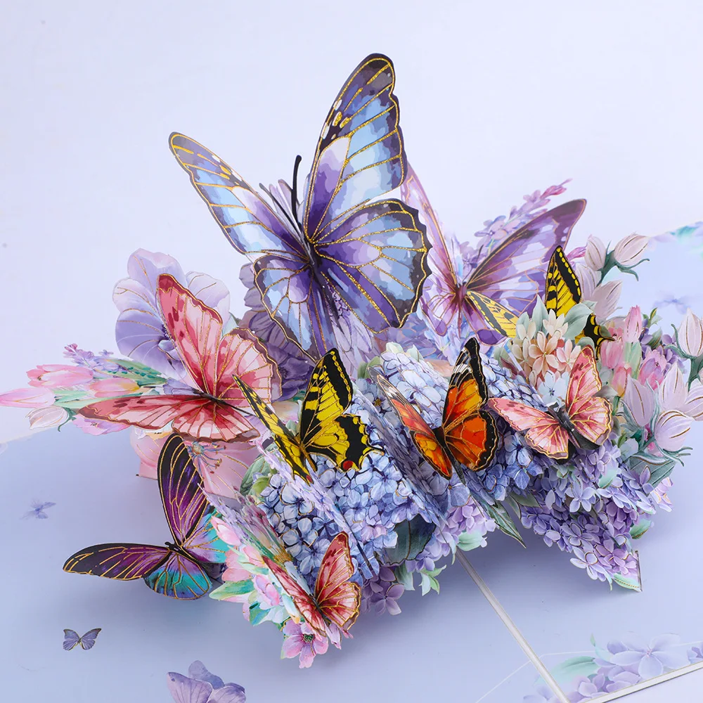 

1 шт. 3D-открытка ручной работы серии Butterfly с объемным дизайном и вырезами, подарочная открытка