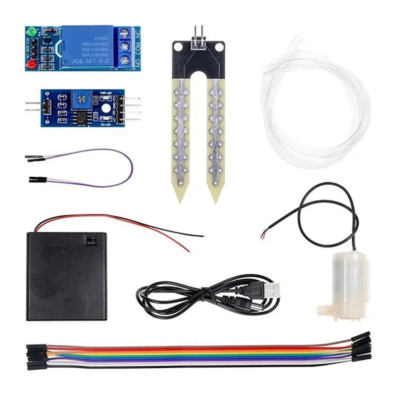 20Set Kit Irigasi Otomatis DIY Pompa Air Deteksi Kelembapan Tanah Sistem Irigasi Tetes Taman