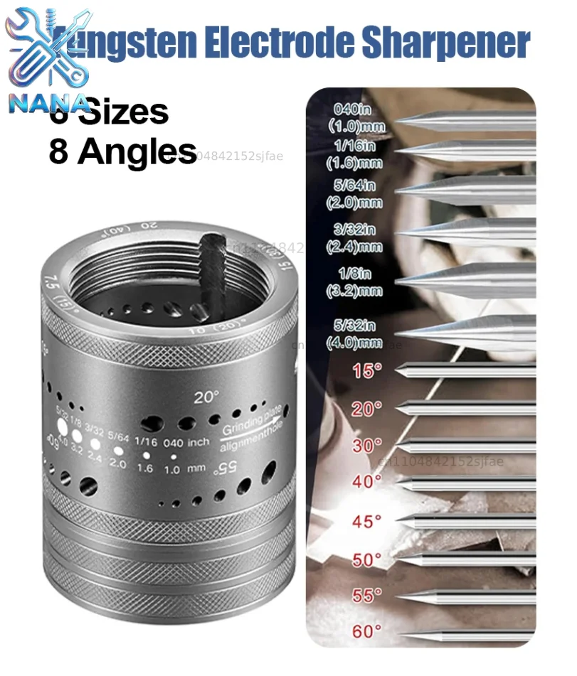 1PC Tungsten Electrode Sharpener Grinder Grinding Head TIG Welding Tools Set with 10pcs Grinding Dics and 3pcs Extension Rods