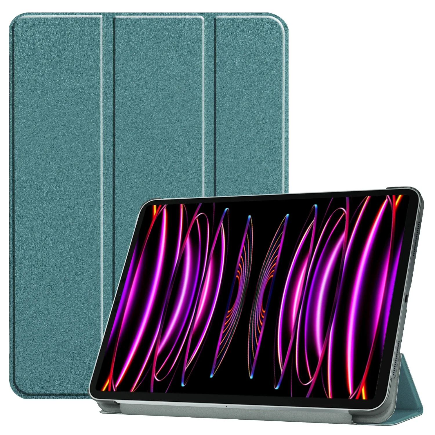 

Для iPad Pro 12,9 дюйма 2022 6-й чехол GenTablet тройного сложения кожаный чехол-подставка funda для Coque Capa A2764 A2437 A2766 A2436 Shell