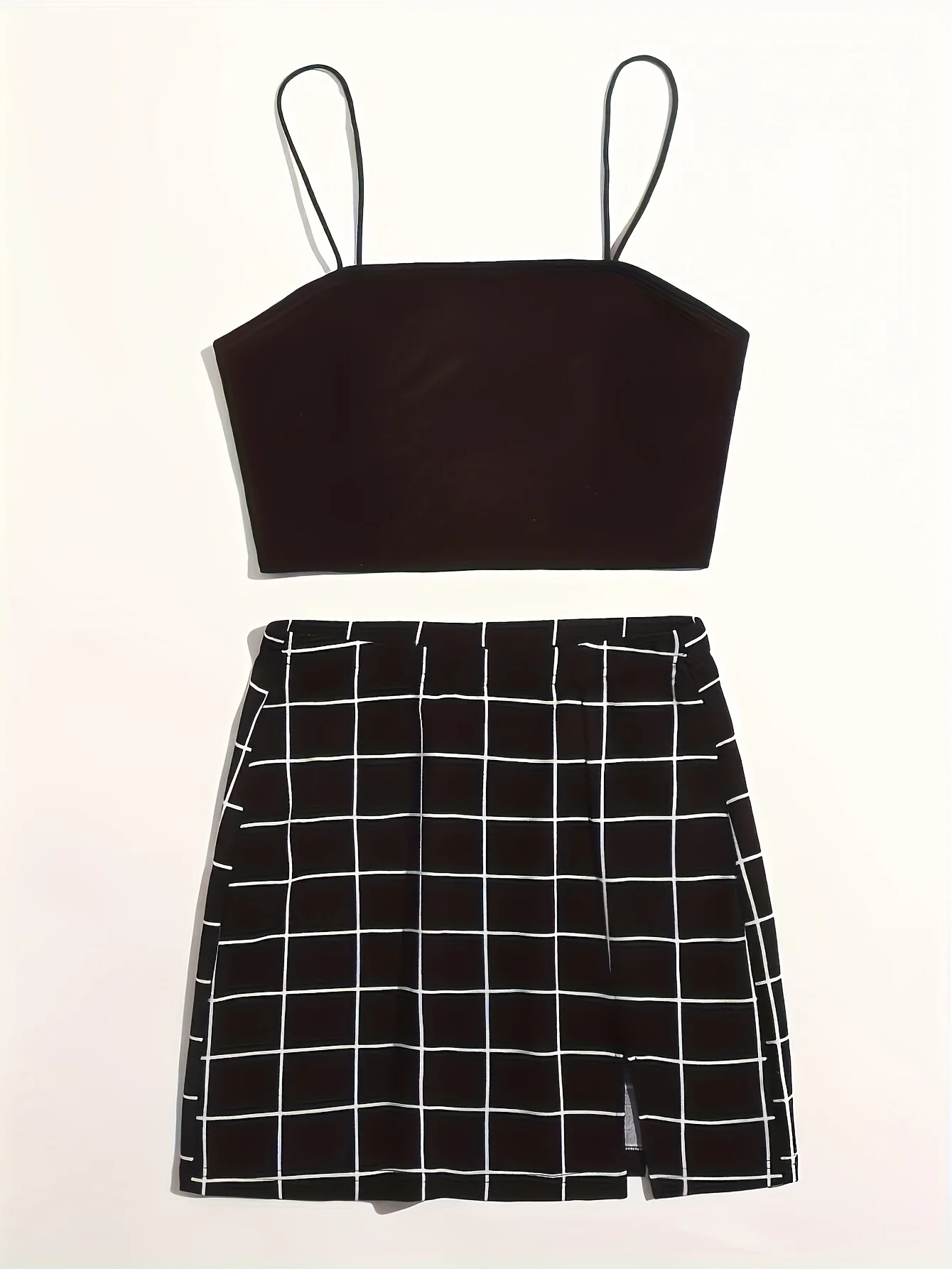 ชุดกระโปรงครึ่งตัวคอเชือกผูกแบบเช็คสำหรับผู้หญิง ดีไซน์หรูหรา มีสไตล์ ทันสมัย และเซ็กซี่