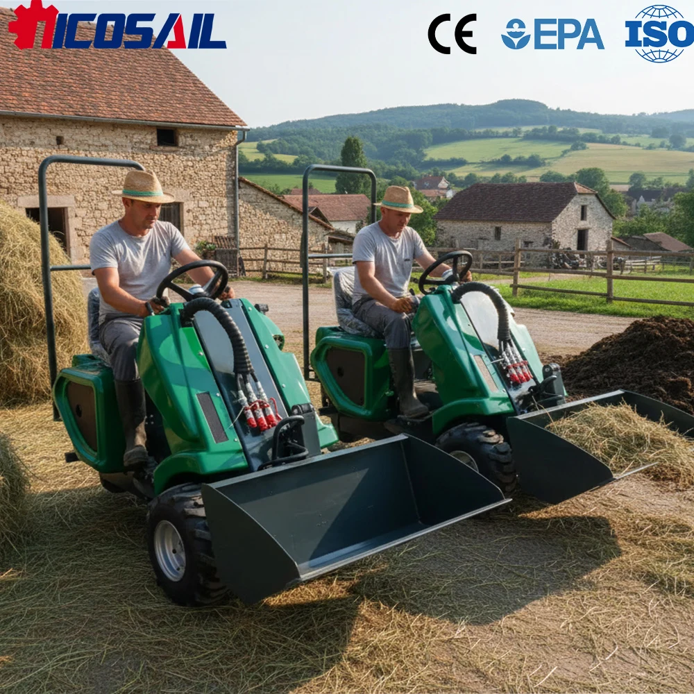 

Mini 3-Wheel Skid Steer Loader Euro 5 CE Compact Powerful Multi Function Loader for Farm and Construction