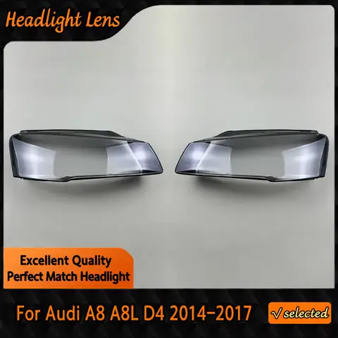 아우디 A8 A8L D4 2014 2015 2016 2017 전면 전조등 그늘 투명 전등 갓 램프 쉘 마스크 헤드 라이트 커버 렌즈