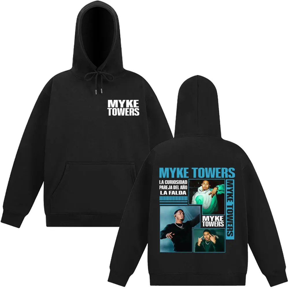 

Худи с принтом Rapper Myke Towers Young Kingz Tour 2026, модные толстовки для мужчин и женщин, повседневные свободные худи оверсайз с длинными рукавами