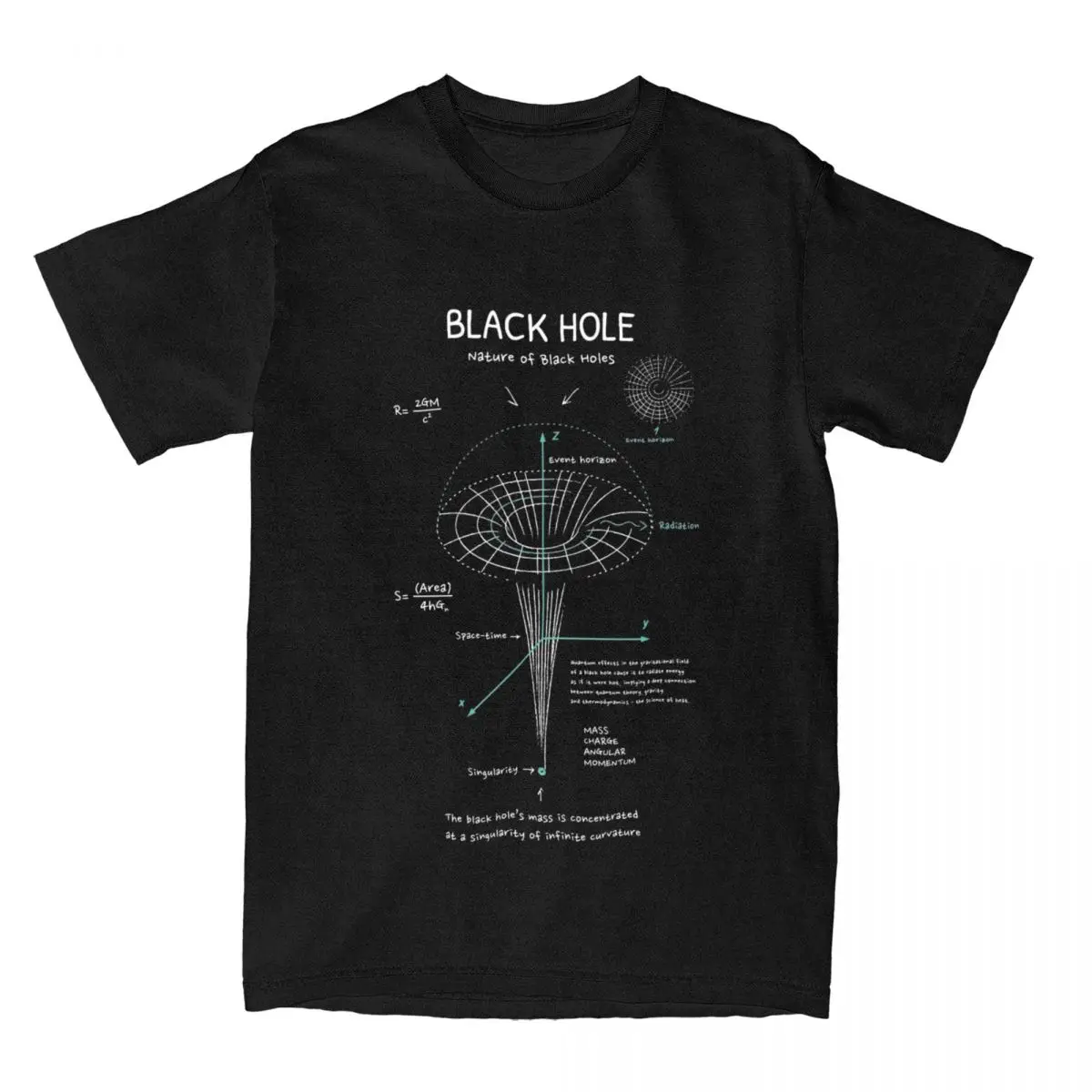 Men Women's Black Hole Wornhole T Shirts Accessories universe space Cotton T-shirt Clothing Vintage Tees Adult