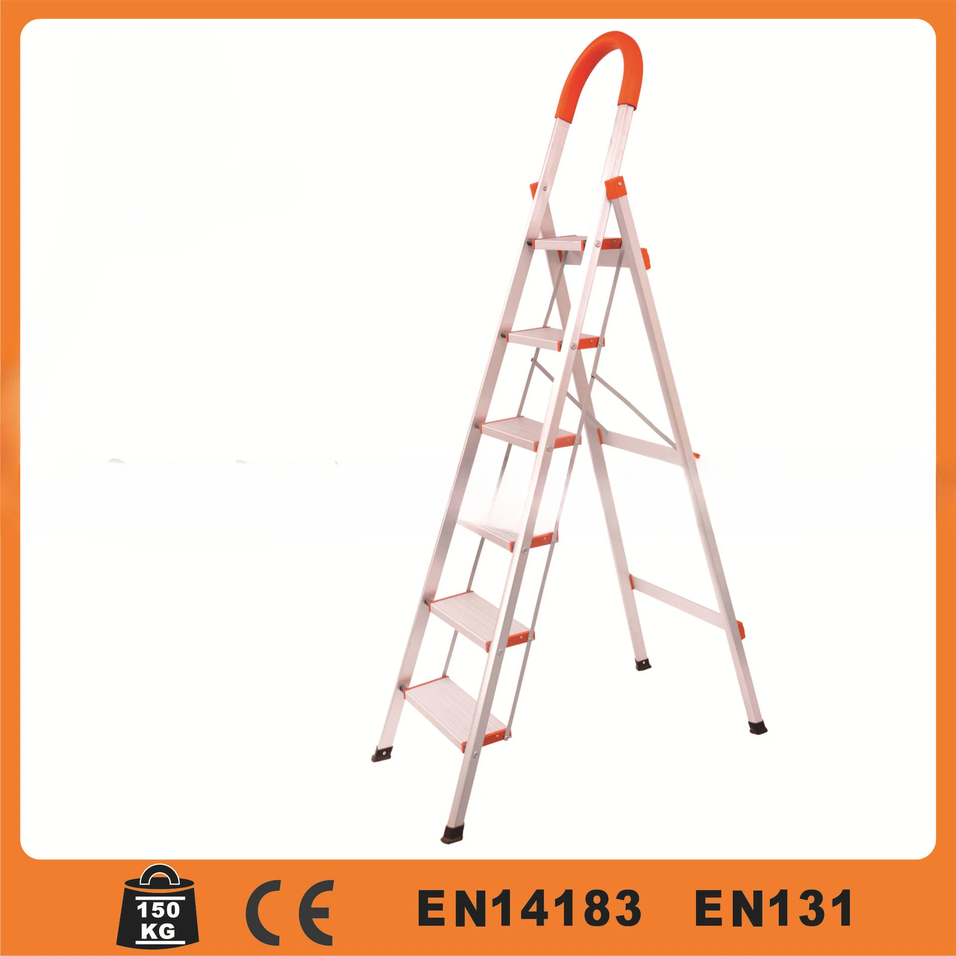 6-step D-type aluminum alloy household ladder/folding ladder/herringbone aluminum ladder