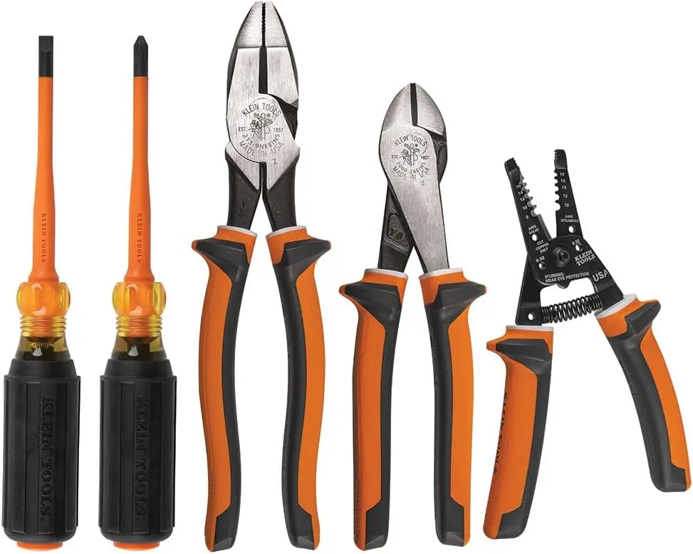 

Professional 1000V Insulated Screwdriver Set with Pliers and Wire Stripper, Made in USA