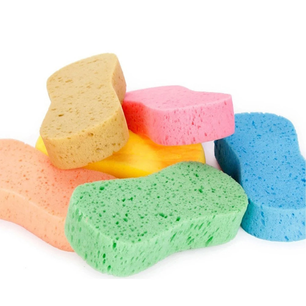 

5 Pcs Car Wash Sponge Small Absorbent Detail Bone Design Auto Cleaning Pad Reusable High Density Porous Scrubber