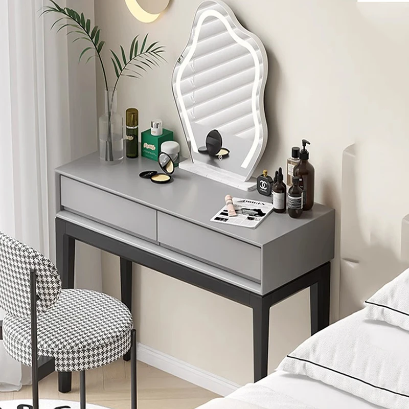 

Italian Minimalist Vanity Table Solid Wood Makeup White Modern Dressing Table Drawer European Comoda Pra Quarto Home Furniture