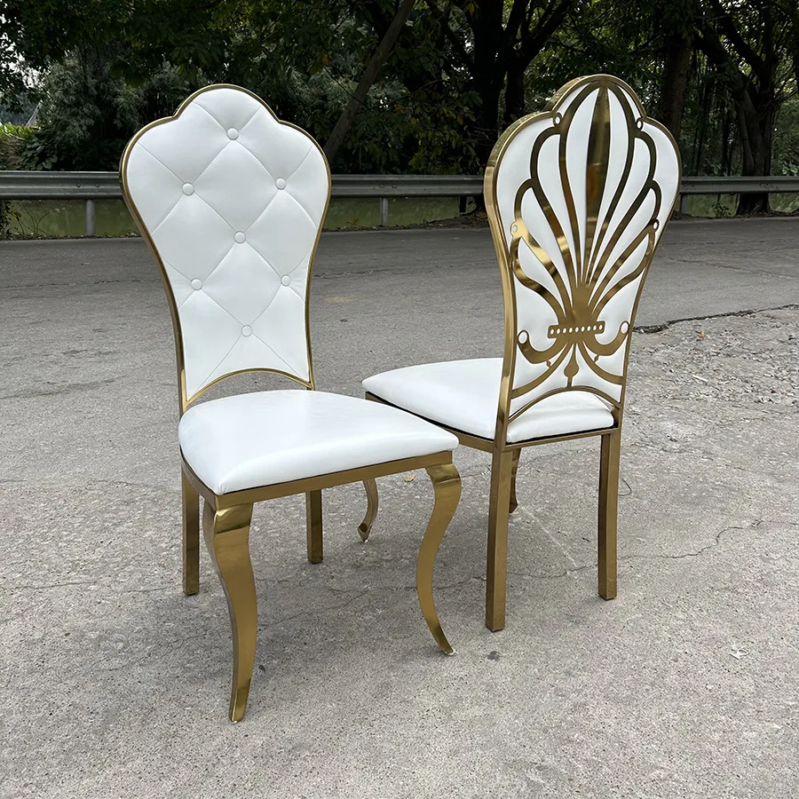 

Light luxury stainless steel banquet chair hotel wedding chair wedding banquet dining chair weddingchair leather art