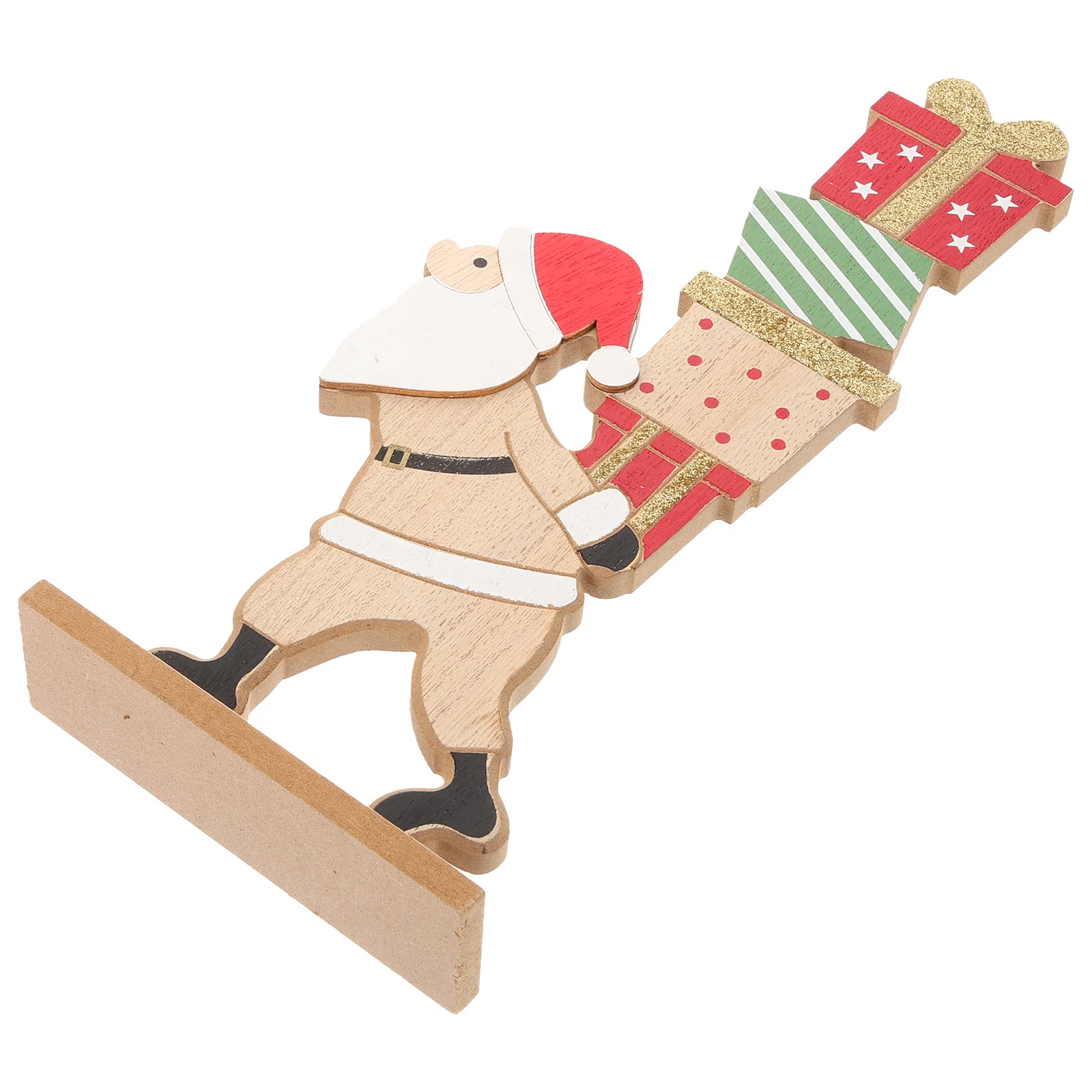 

Christmas Ornament Wooden Santa Adornment Festive Decor Lightweight Portable Lovely Gift Xmas Wooden Adorn Xmas Table Ornament
