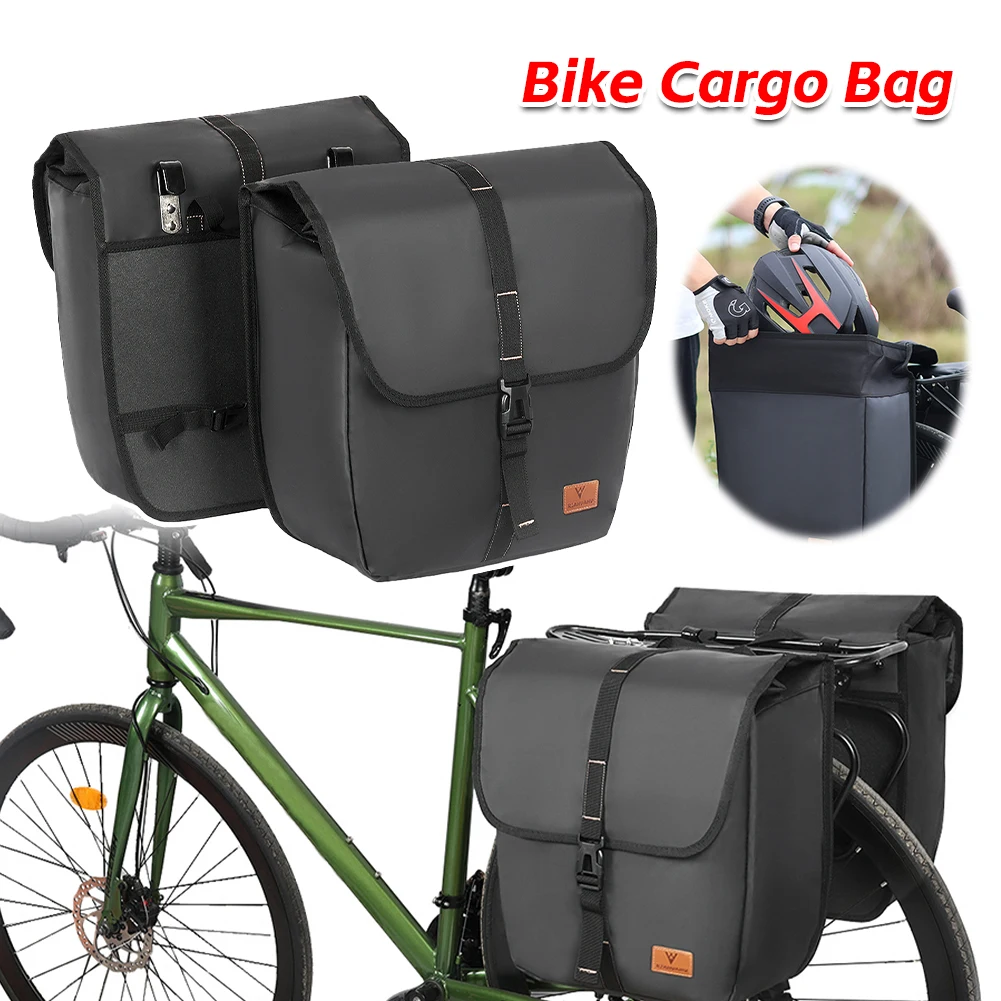 

Bicycle Rear Seat Bag Large Capacity Rear Seat Panniers Pack Waterproof Bike Rack Tail Bag with Handle for Outdoor Riding Travel