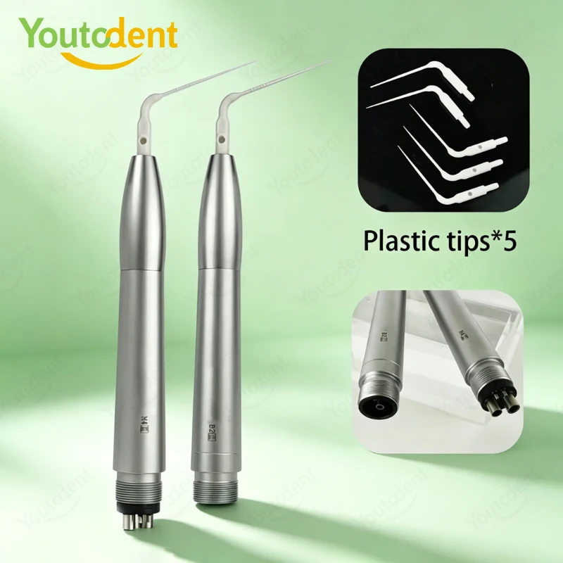 Dental Sonic Endo Irrigator Handpiece 2/4 Holes Endodontic Sonic Activator with 5 Pcs Disposable Tips Root Canal Cleaning Tool