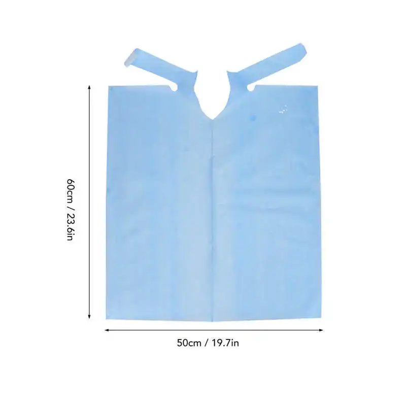 80pcs/set Dental Disposable Bib Blue Waterproof Portable Bib Towel Beauty Salon Restaurant Dental Hospital Specific Bib 50*60cm