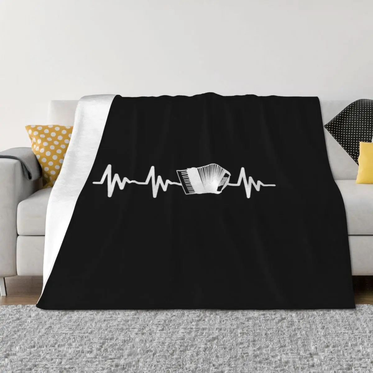 Accordion Heartbeat Heart rate Music Throw Blanket Luxury Designer For Sofa Thin Warm Retros Blankets