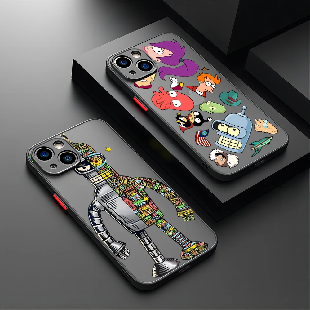 Funny Futuramas Robot Bender Phone Case For Samsung S24 S23 S22 S21 S20 S10 FE Note20 Note10 Plus Ultra Lite 5G Matte Cover