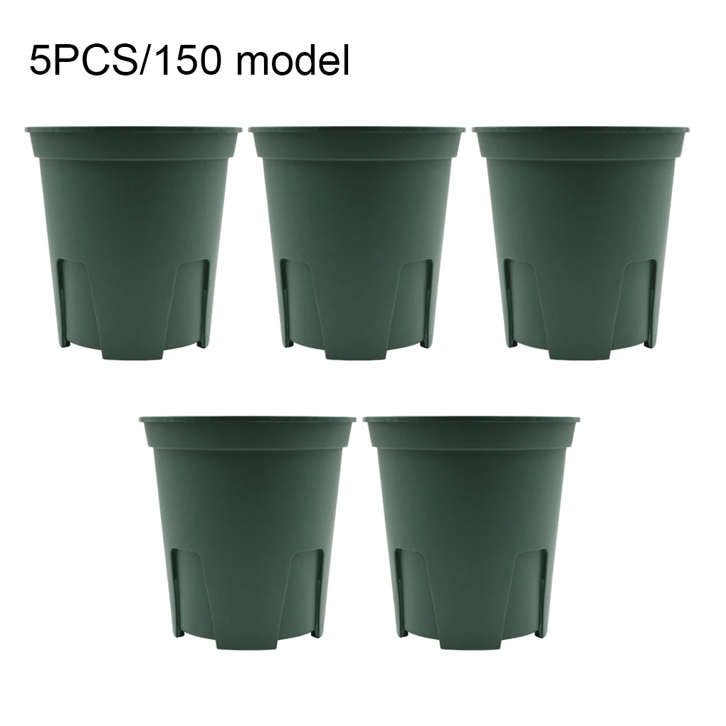 5piece Sturdy And Durable Plastic Flowerpot For Home Garden FlowerPot Planter Nursery Pots pot with tray 150：15*15cm