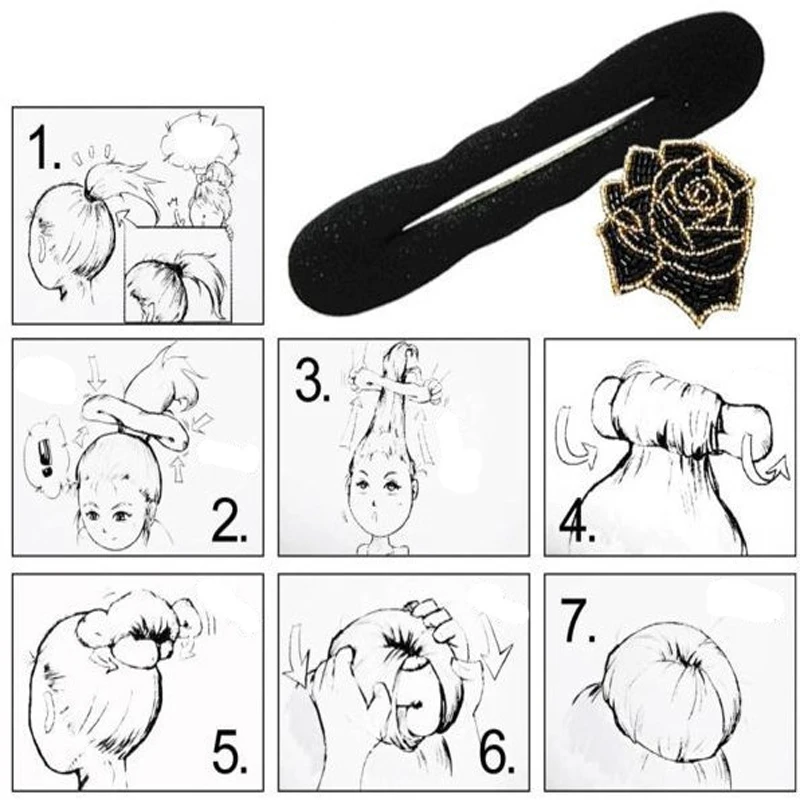 1Pcs Women Girls Braiding Tools DIY Hair Accessories Twist Hair Clips Hairdisk Multi Style Magic Donut Bun Maker Hair Style