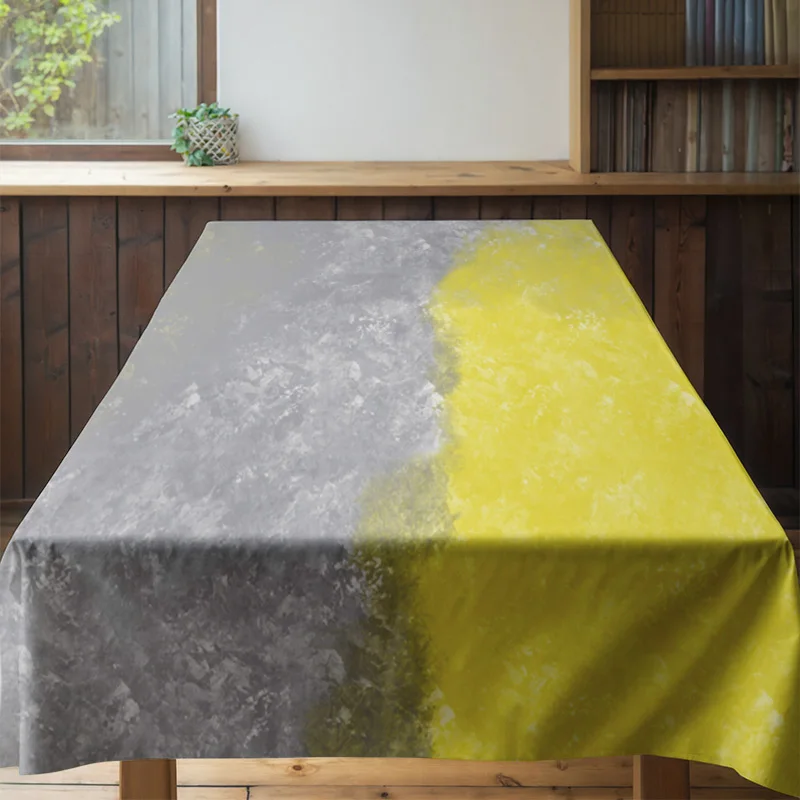 الحديثة مجردة طاولة طعام القماش التدرج أصفر رمادي النفط اللوحة تصميم للمطبخ الديكور غرفة المعيشة تأثيث المنزل أ