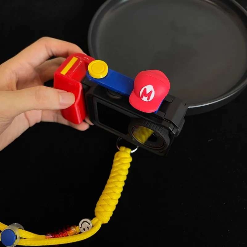 Для DJI Action5pro экшн-камера, ручка, клетка с 3D принтом, быстроразъемная кнопка затвора, горячий башмак, мультяшный браслет, аксессуары