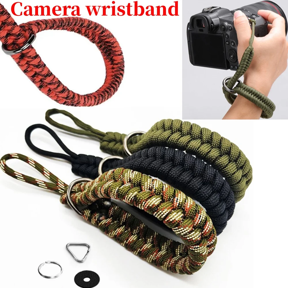 1-4 pièces sangle d'appareil photo dragonne d'appareil photo poignée paracorde bracelet tressé pour GoPro Nikon DSLR accessoires d'appareil photo sans miroir