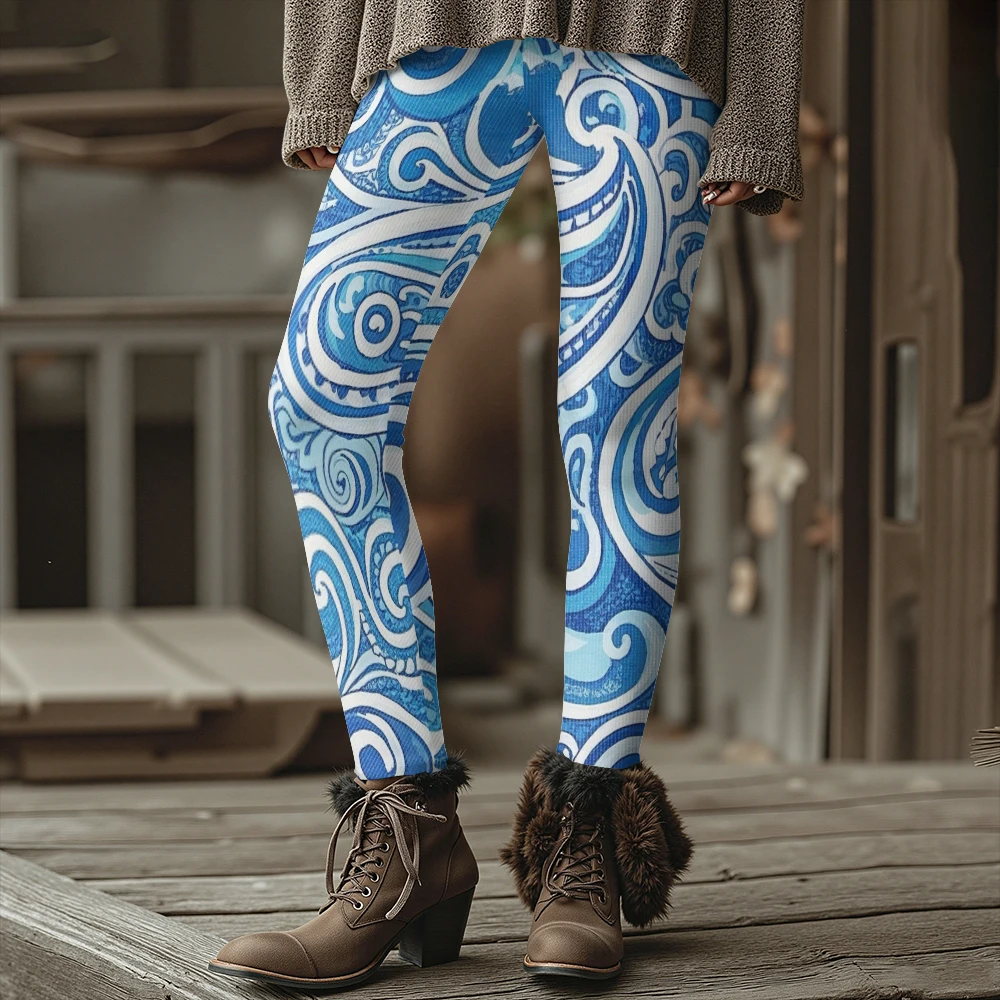 

Unique Paisley Pattern Women's Leggings Fashion Thick High-Waisted Tights Autumn Winter Perfect for Hiking Gym Yoga Daily Wear