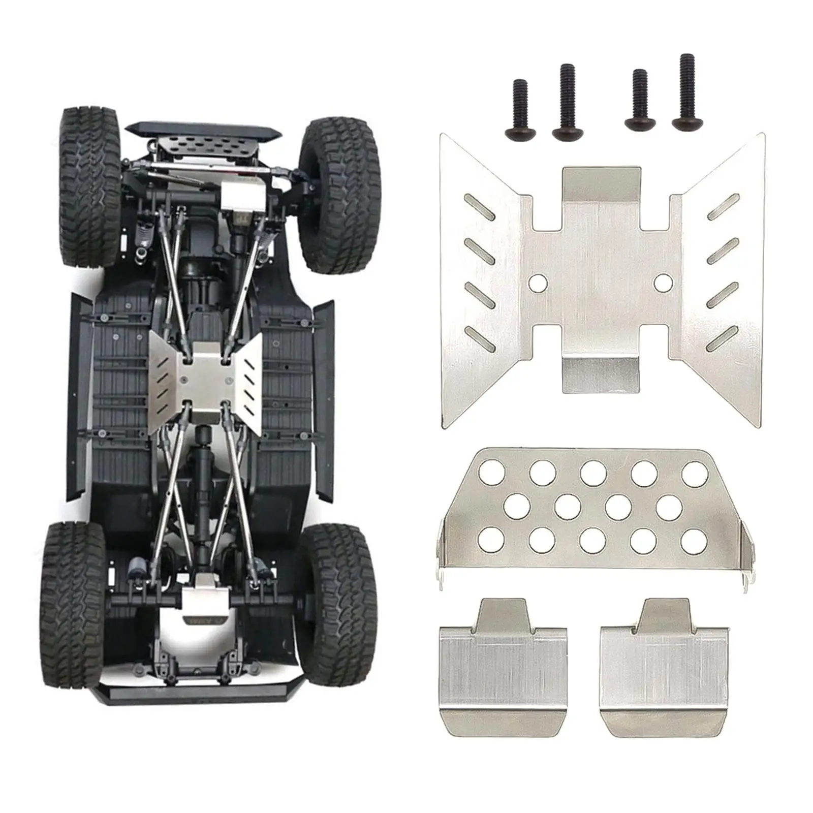 Metal Chassis Guard Body Protector Axle Guard Set for Axial AXI03007 RC Crawler DIY Upgrade Accessories