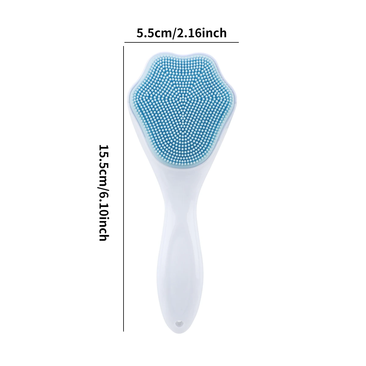 1/2 قطعة فرشاة غسل الوجه من السيليكون على شكل مخلب القطط، فرشاة تنظيف الوجه، فرشاة إزالة المكياج، فرشاة تنظيف المسام بمقبض طويل #3
