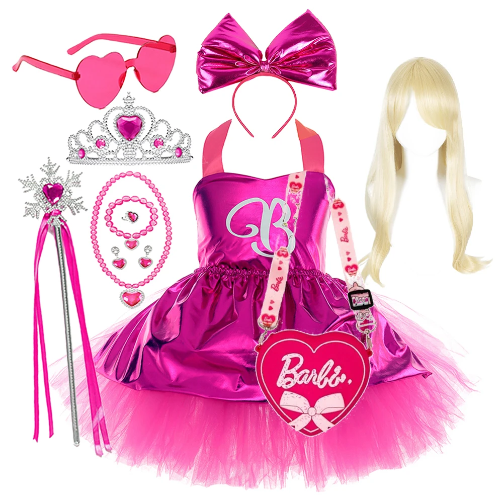 Kinder Halloween Cosplay Kostüm Sommer Kleidung Kinder Karneval Kostüme Mädchen Rosa Prinzessin Kleid Geburtstag Party Kleider