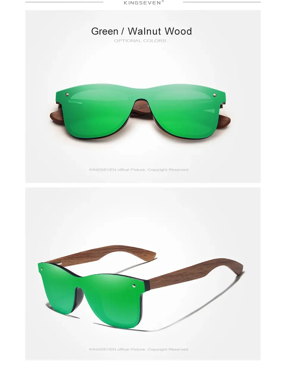 Kings even handgemachte sonnenbrille männer polarisierte walnuss holz brillen frauen spiegel vintage spiegel hd uv400 gläser sport brillen – Detail 7
