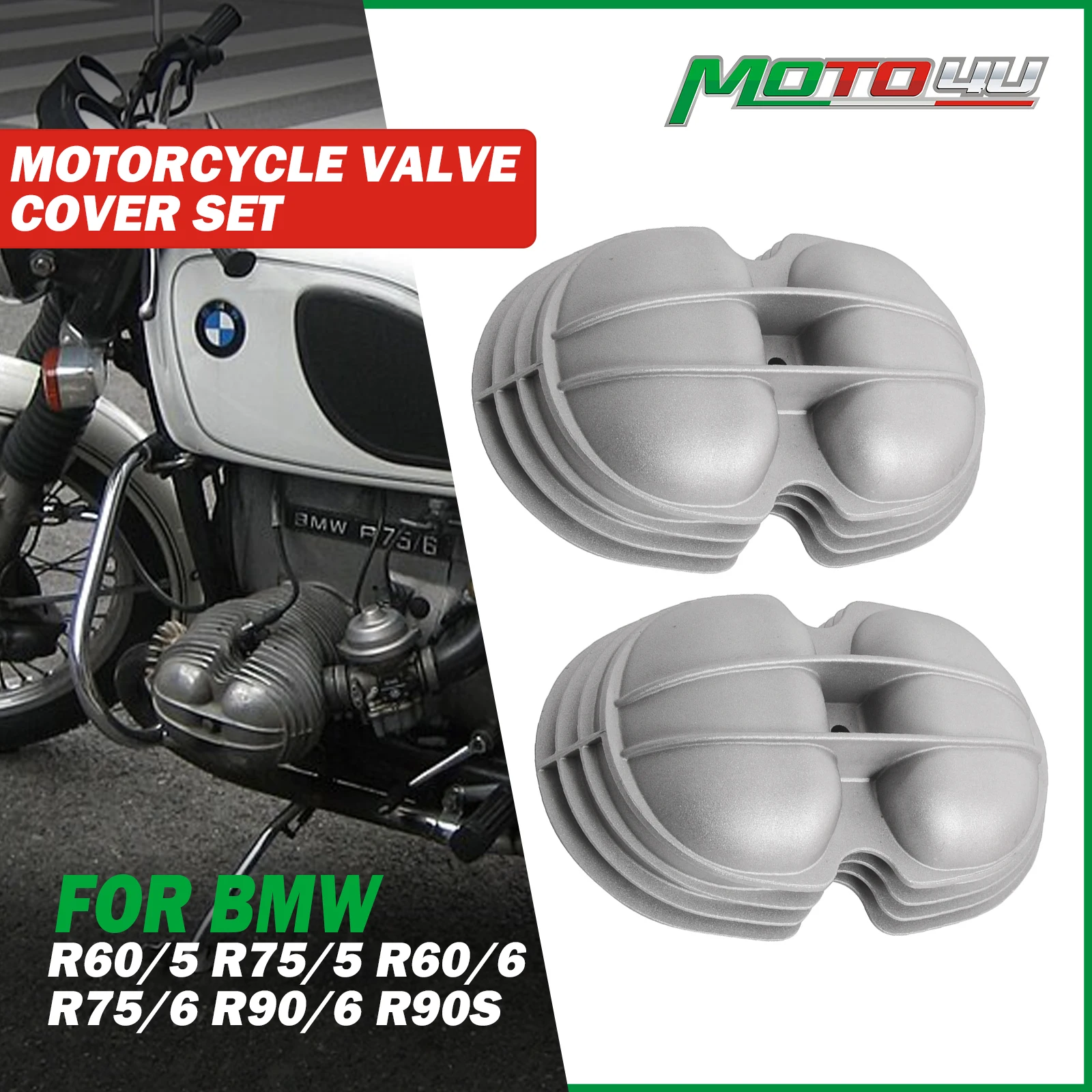 MOTO4U For BMW R Airhead R60/5 R75/5 R60/6 R75/6 R90/6 R90S 11 12 1 250 240 Cafe Racer Left & Right Motorcycle Valve Cover Set