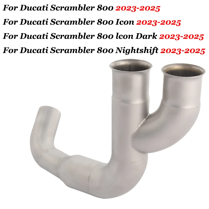 

Motorcycle Exhaust Mid Link Pipe Replace Original Catalys Slip On For Ducati Scrambler 800 Icon Dark Nightshift 2023 2024 2025