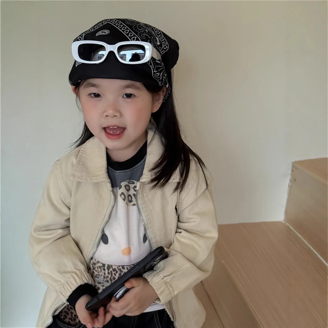 

Coat Baseball Jacket Cardigan Outerwear Outfit Kids Clothes Baby Girl Korean Edition Western Style Children Versatile Top Trendy